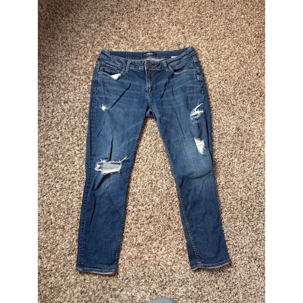 Silver Jeans Co Sam Slim Leg‎ Distressed Medium Wash Jeans W32 L27 L27107SJL324